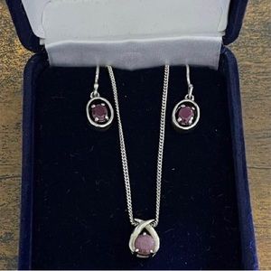 Ruby necklace and earrings